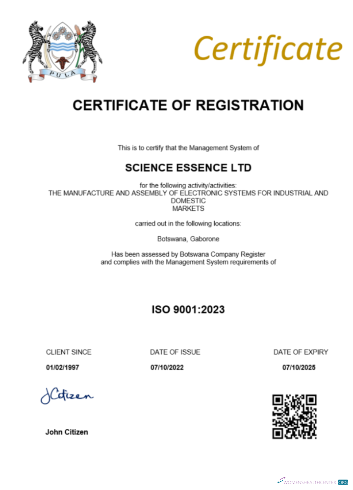 Download Botswana certificate of registration Word and PDF template Photoshop template